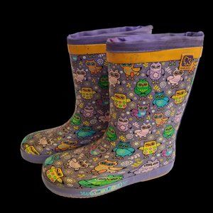 Girls Rain Boots Size 33 Smart Owl Kakadu Designed by Crossway